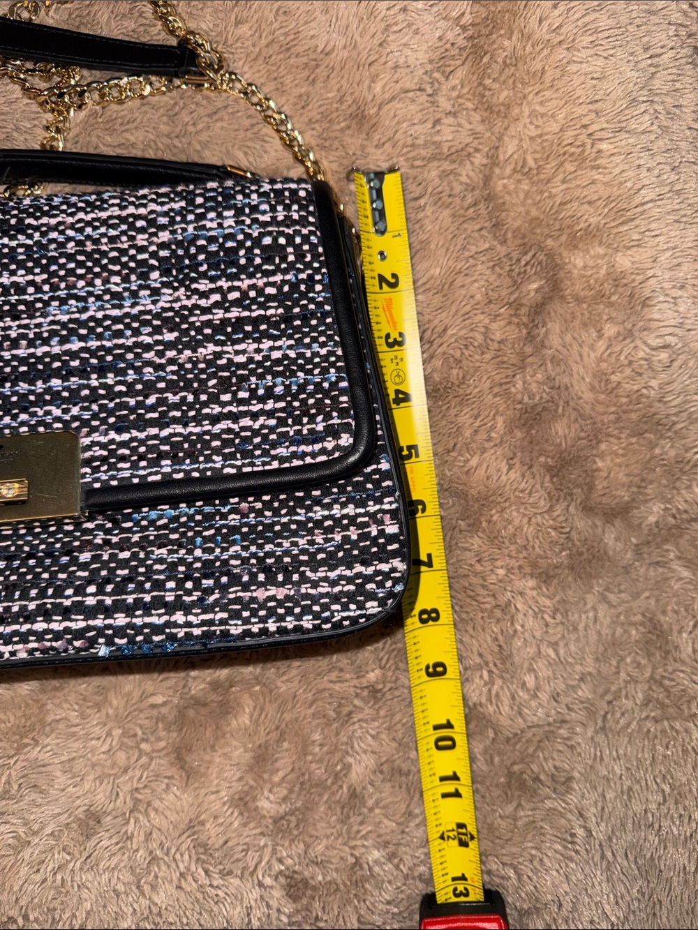 kate spade Black and White Tweed Chain Shoulder Bag with Gold Hardware - Picture 14 of 14